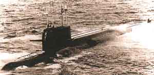 Атомная подводная лодка 667АТ проекта в море